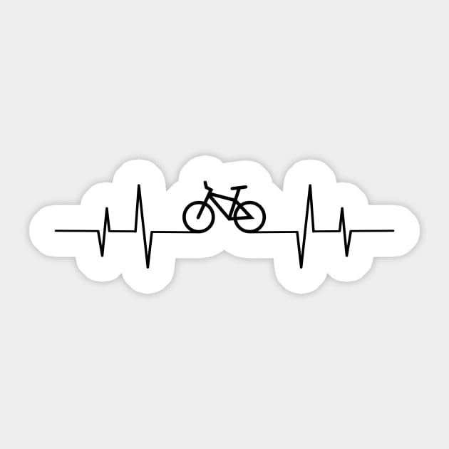 'Biker Heartbeat Pulse' Awesome Bike Gift Sticker by ourwackyhome